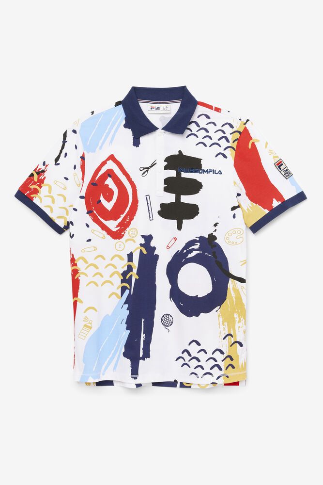 Fila Polo X The Museum Printed Mens White - India TNJ-345902